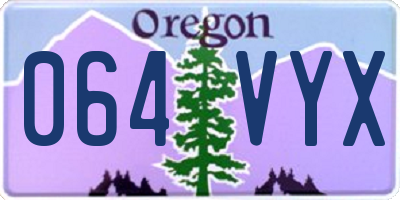 OR license plate 064VYX