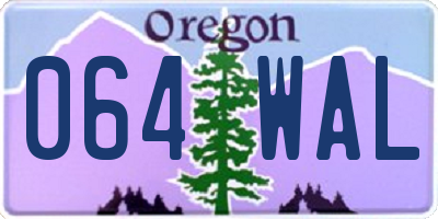 OR license plate 064WAL