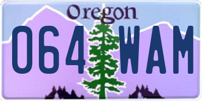 OR license plate 064WAM