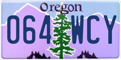 OR license plate 064WCY