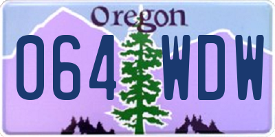 OR license plate 064WDW