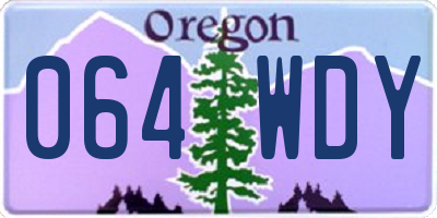 OR license plate 064WDY