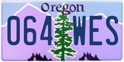 OR license plate 064WES