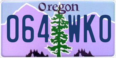 OR license plate 064WKO
