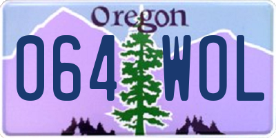OR license plate 064WOL