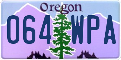 OR license plate 064WPA