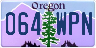 OR license plate 064WPN