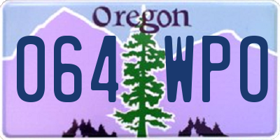 OR license plate 064WPO