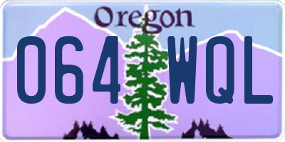 OR license plate 064WQL
