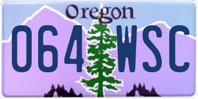 OR license plate 064WSC