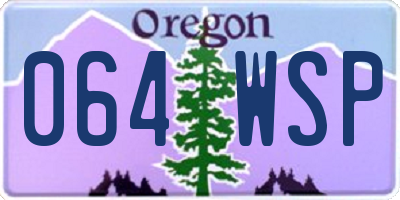 OR license plate 064WSP