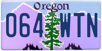 OR license plate 064WTN