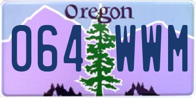 OR license plate 064WWM