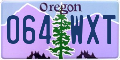 OR license plate 064WXT