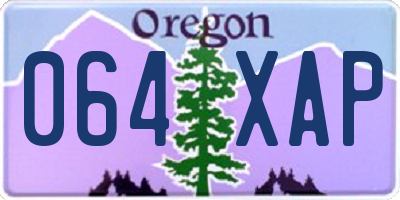 OR license plate 064XAP