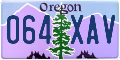 OR license plate 064XAV