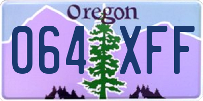 OR license plate 064XFF