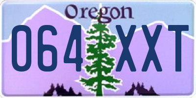 OR license plate 064XXT