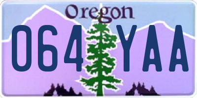 OR license plate 064YAA