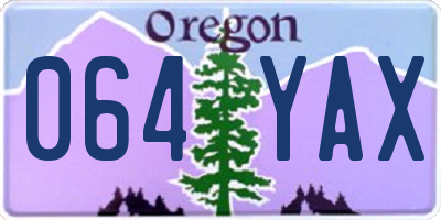 OR license plate 064YAX