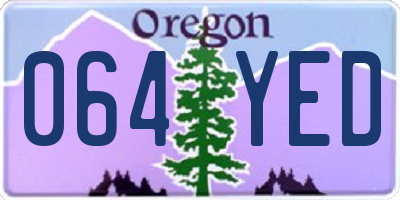 OR license plate 064YED