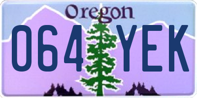OR license plate 064YEK