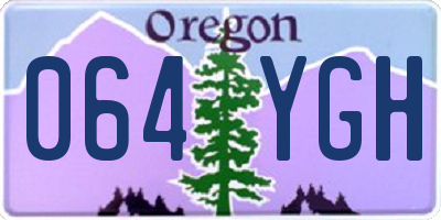 OR license plate 064YGH