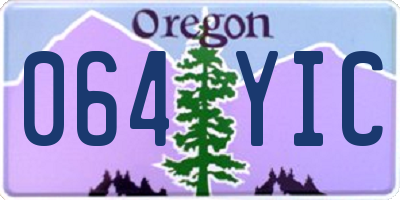 OR license plate 064YIC