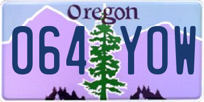 OR license plate 064YOW