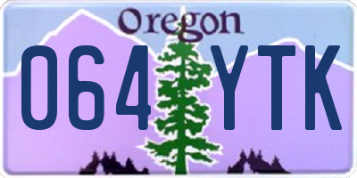 OR license plate 064YTK