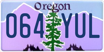 OR license plate 064YUL