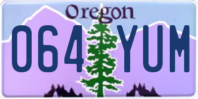 OR license plate 064YUM