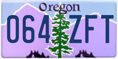 OR license plate 064ZFT
