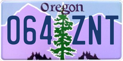 OR license plate 064ZNT