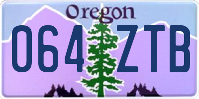 OR license plate 064ZTB
