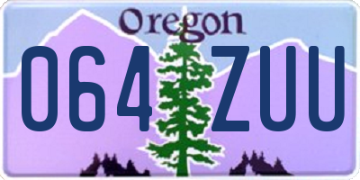OR license plate 064ZUU