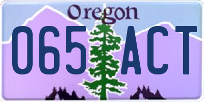 OR license plate 065ACT