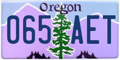 OR license plate 065AET
