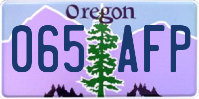 OR license plate 065AFP