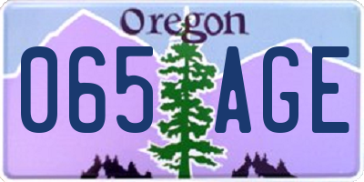 OR license plate 065AGE