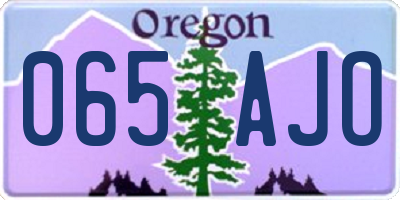 OR license plate 065AJO