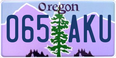 OR license plate 065AKU