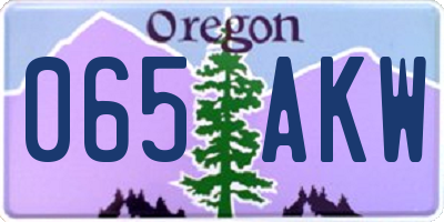 OR license plate 065AKW