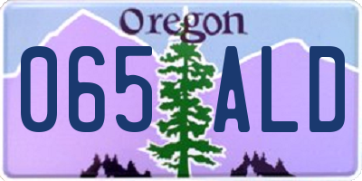 OR license plate 065ALD