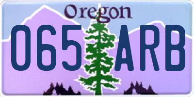 OR license plate 065ARB