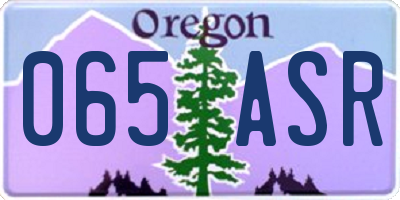 OR license plate 065ASR