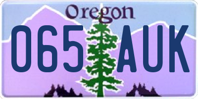 OR license plate 065AUK