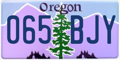 OR license plate 065BJY