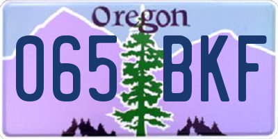 OR license plate 065BKF
