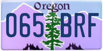 OR license plate 065BRF